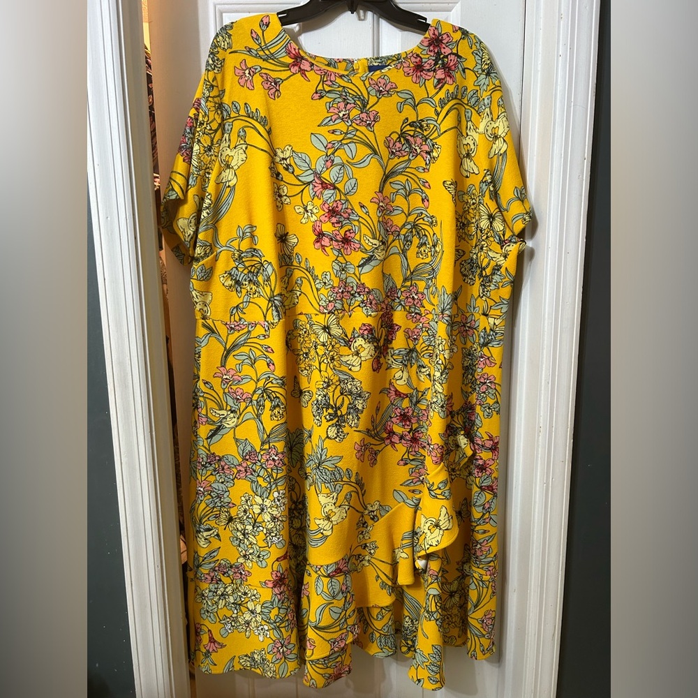 Apt. 9 Yellow Floral Dress Size 3X